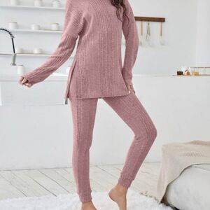 Cozy Pink Knit Lounge Set